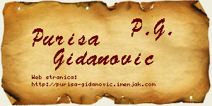 Puriša Gidanović vizit kartica